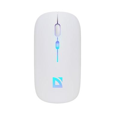 Mysz bezprzewodowa Defender TOUCH MM-997 optyczna 1600dpi 2.4 GHz + Bluetooth biała RGB AKUMULATOR bezklikowa silent