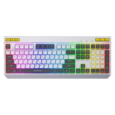 Klawiatura przewodowa Hator ICEFALL HTK405US podświetlana gaming programowalna biało-czarna